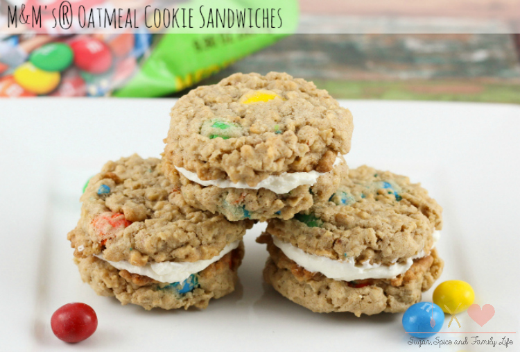 M&M Oatmeal Cookie Sandwiches
