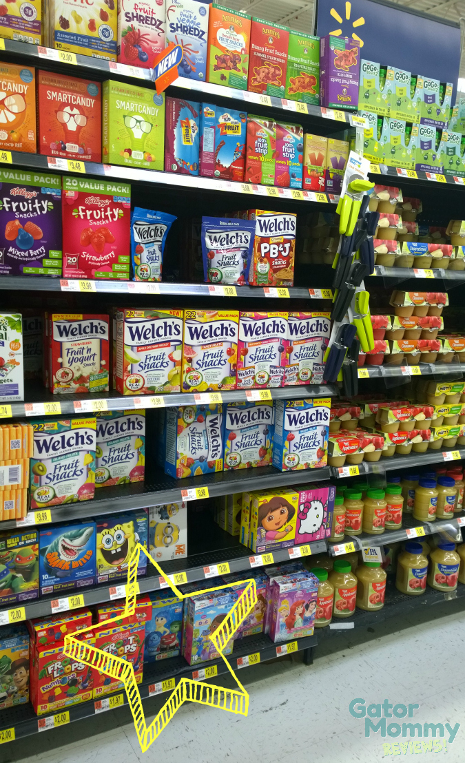 Fruit Snack Aisle at Walmart