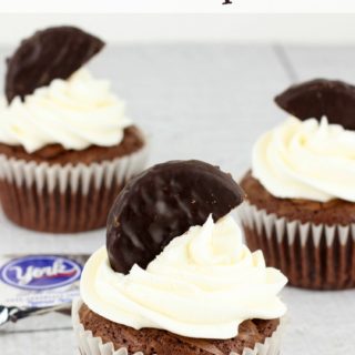 Peppermint Patty Stuffed Brownie Cupcakes