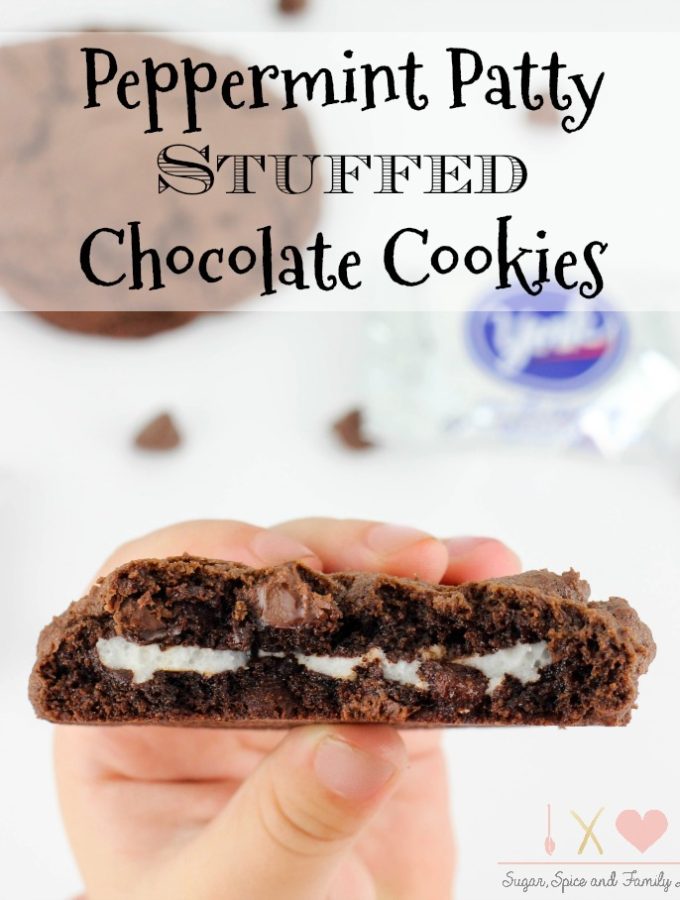 peppermint patty stuffed chocolate cookies