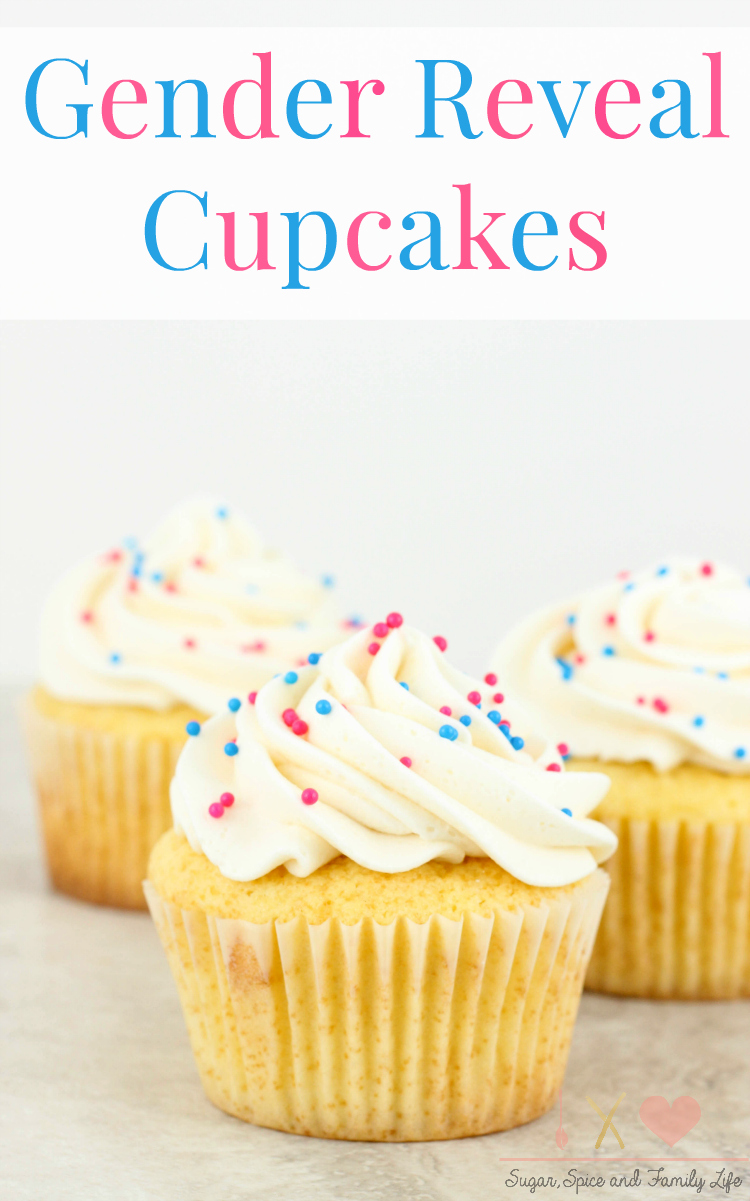 Gender Reveal Vanilla Cupcakes