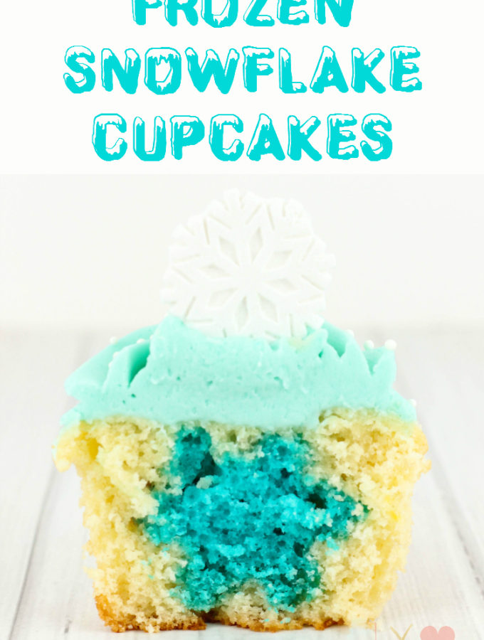 FROZEN Hidden Snowflake Cupcakes