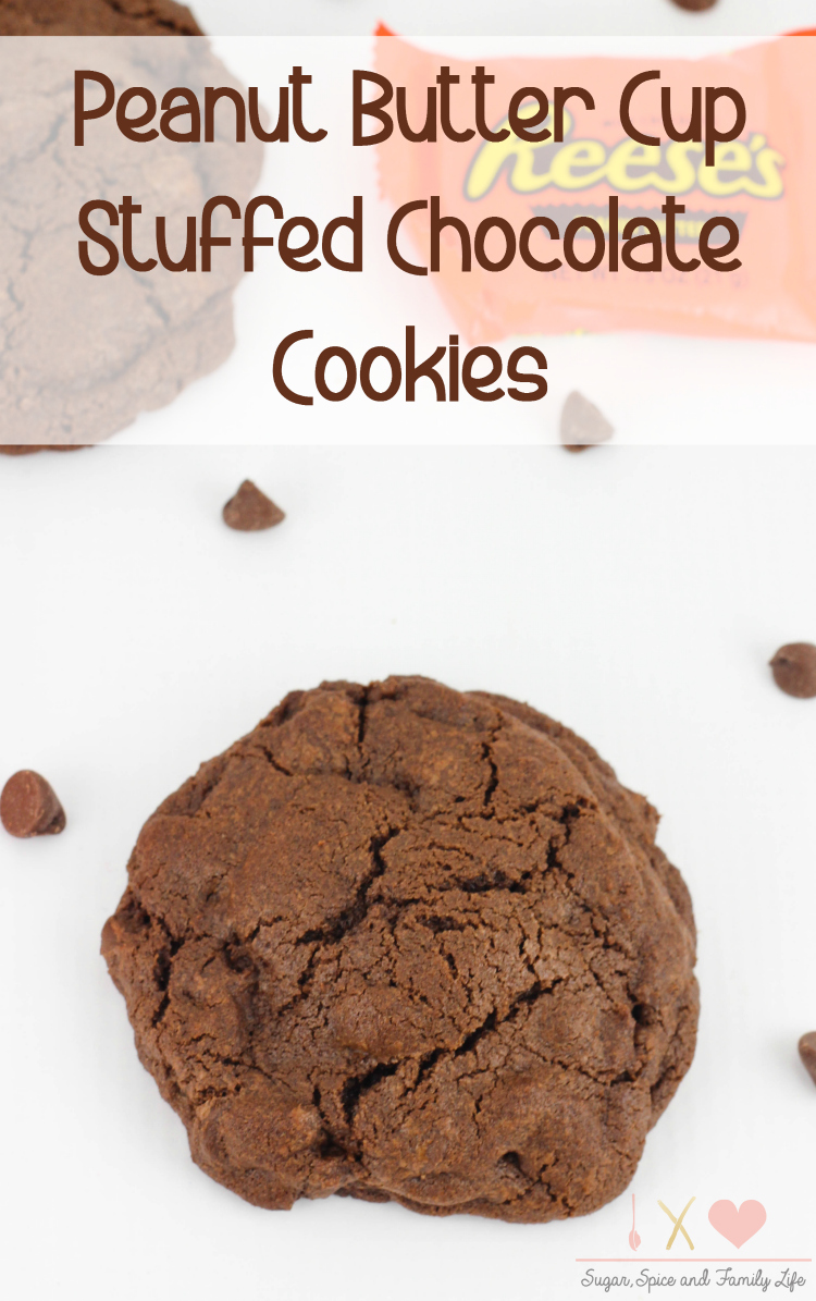 Peanut Butter Cup Stuffed Chocolate Cookies
