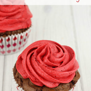 Brownie Cupcakes with Red Velvet Frosting