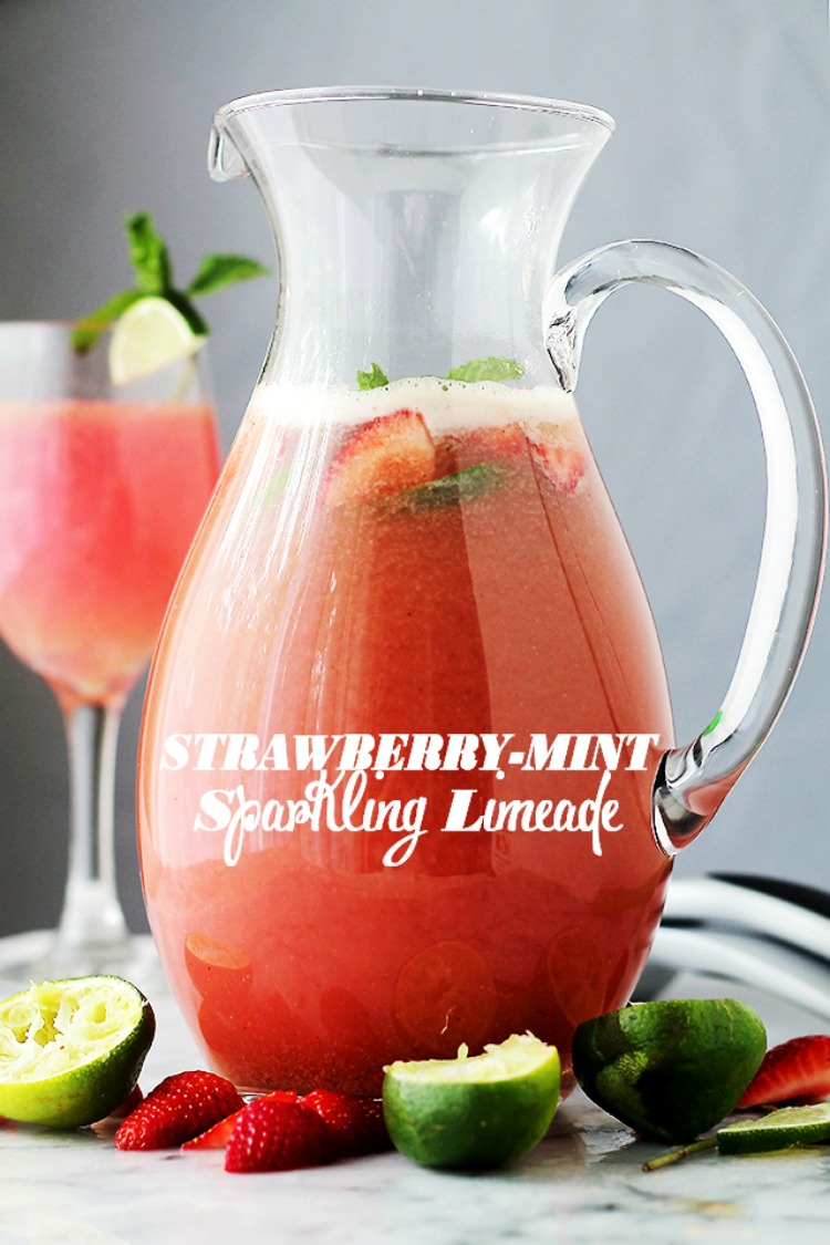 Strawberry-Mint Sparkling Limeade