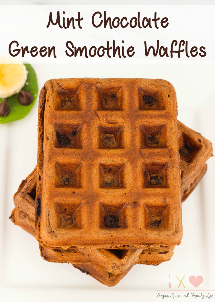 Mint Chocolate Green Smoothie Waffles