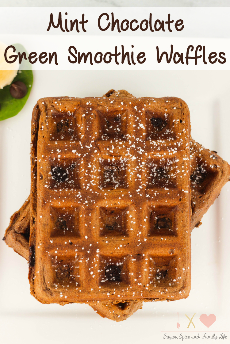 Mint Chocolate Green Smoothie Waffles