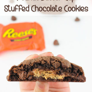 Peanut Butter Cup Stuffed Chocolate Cookies